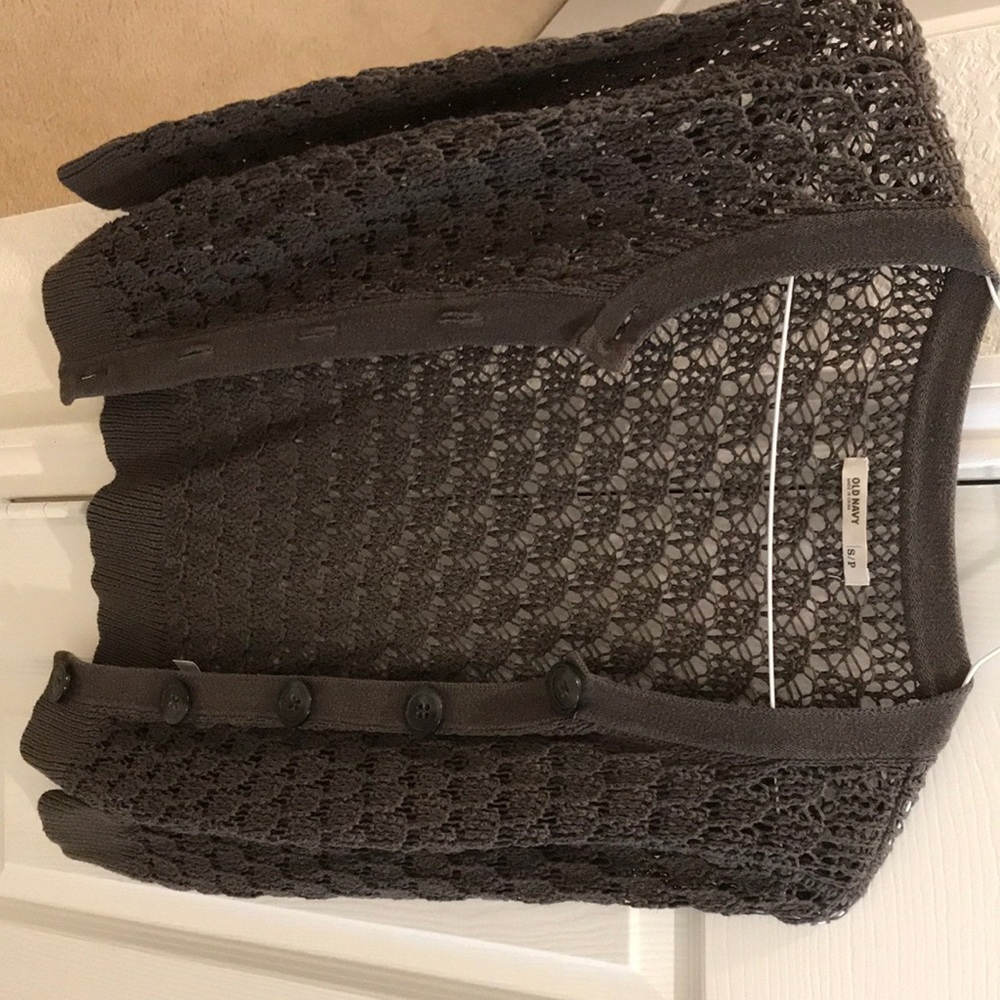 Knit sweater functional big buttons